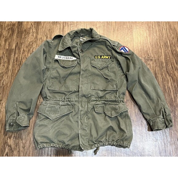 Military Field Jacket Men Small 34r Green Korean War US Army 1950s Vintage - Picture 1 of 14